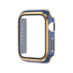 For Apple Watch Series 9 / 8 / 7 41mm / Blue+Rose Gold