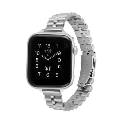 Stainless Steel Three-Bead Half-Round Apple Watch Band