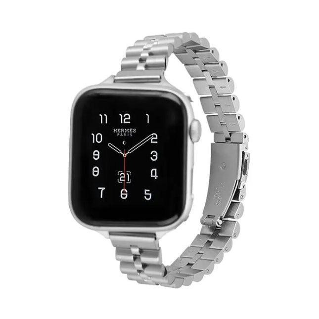 Stainless Steel Three-Bead Half-Round Apple Watch Band | Syndmart