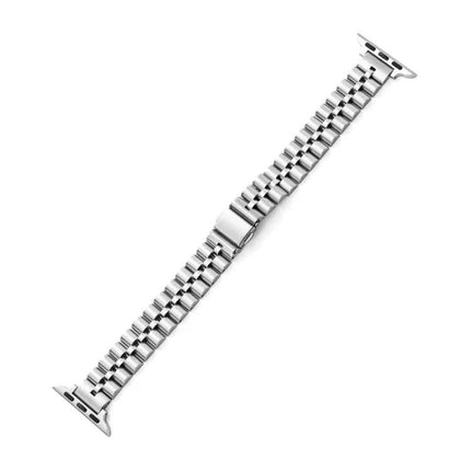 Stainless Steel Three-Bead Half-Round Apple Watch Band
