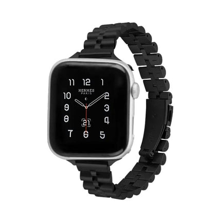 Stainless Steel Three-Bead Half-Round Apple Watch Band
