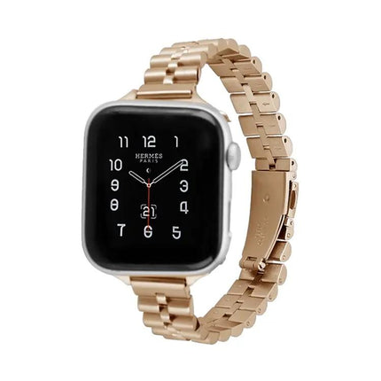Stainless Steel Three-Bead Half-Round Apple Watch Band