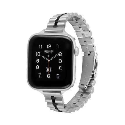 Stainless Steel Three-Bead Half-Round Apple Watch Band