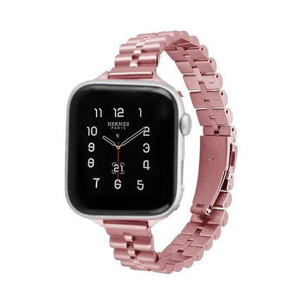 Stainless Steel Three-Bead Half-Round Apple Watch Band