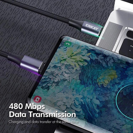 ENKAY USB-C to USB-C Cable for Daily Device Charging fast charging and 480 Mbps data transfer between phone and laptop
