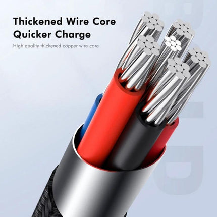 ENKAY USB-C to USB-C Cable for Daily Device Charging showing thickened wire core and braided jacket for faster charging