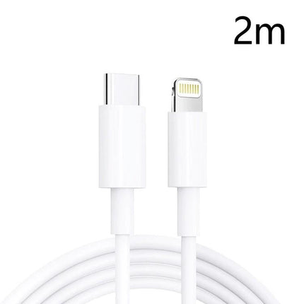 Cable for Everyday iPhone Charging and Data Transfer Needs - 2m white USB-C to Lightning PD30W cable for fast charging and data sync