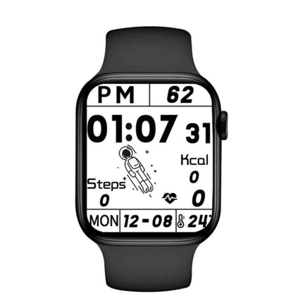 Daily Smart Watch for Everyday Health and Activity Tracking black smartwatch showing time, steps, heart rate and calorie icons