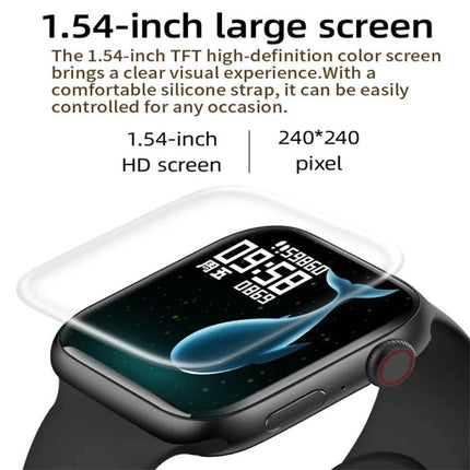 Daily Smart Watch for Everyday Health and Activity Tracking - 1.54-inch large HD screen smartwatch showing steps, heart rate, silicone strap