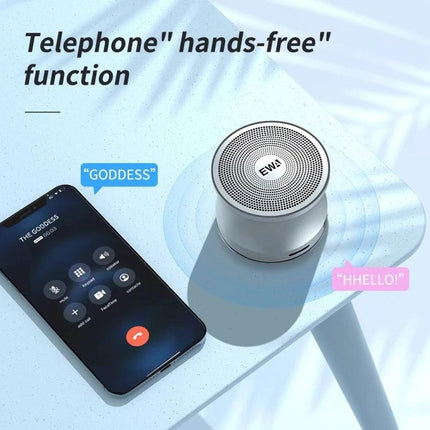 EWA Compact Bluetooth Speaker For Commutes, Travel And Home Use - compact mesh speaker with Bluetooth 5.0 and hands-free mic