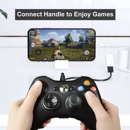 ENKAY Adapter for iPhone USB File Transfers in Daily Life connecting Xbox-style controller to iPhone for mobile gaming and file transfer