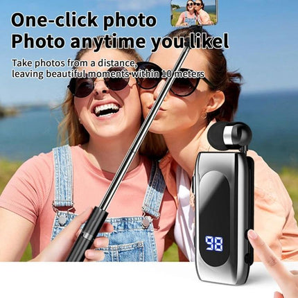 Fineblue Single Retractable Earbud For Running And Calls single-ear Bluetooth 5.2 sports earphone with clip and battery display