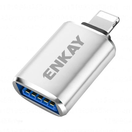 ENKAY Adapter for Daily iPhone File Transfers on the Go - compact silver Lightning-to-USB adapter for transferring photos and files on the go