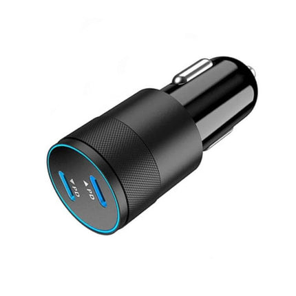 PD40w Dual PD3.0 Type-C Car Charger For Phone Charging On The Road - compact black dual PD3.0 Type-C 40W car charger