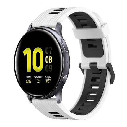 20mm Silicone Two-Tone Vertical Watch Band for Galaxy 44mm