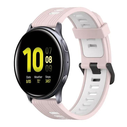 20mm Silicone Two-Tone Vertical Watch Band for Galaxy 44mm