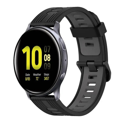 20mm Silicone Two-Tone Vertical Watch Band for Galaxy 44mm
