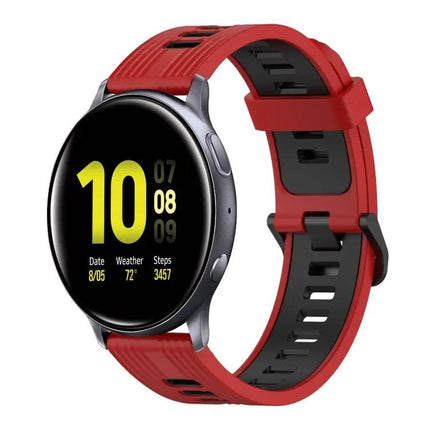 20mm Silicone Two-Tone Vertical Watch Band for Galaxy 44mm