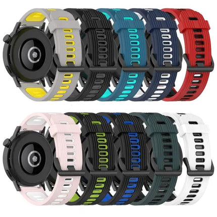 20mm Silicone Two-Tone Vertical Watch Band for Galaxy 44mm