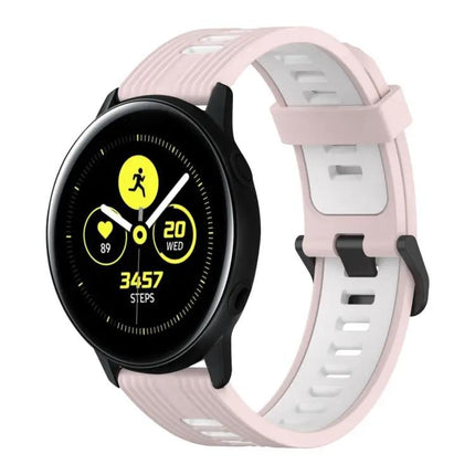 20mm Silicone Two-Tone Vertical Watch Band for Galaxy 44mm