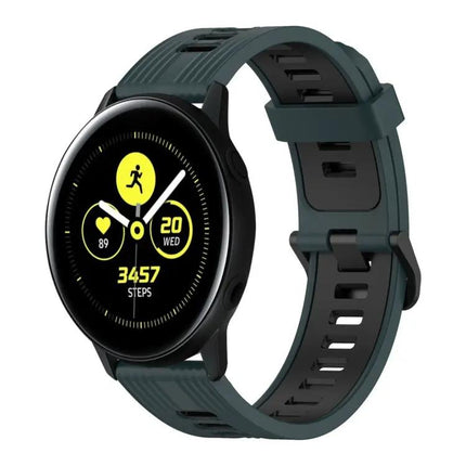 20mm Silicone Two-Tone Vertical Watch Band for Galaxy 44mm