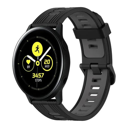 20mm Silicone Two-Tone Vertical Watch Band for Galaxy 44mm