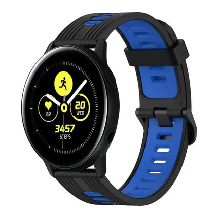 20mm Silicone Two-Tone Vertical Watch Band for Galaxy 44mm