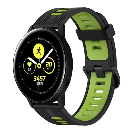 20mm Silicone Two-Tone Vertical Watch Band for Galaxy 44mm