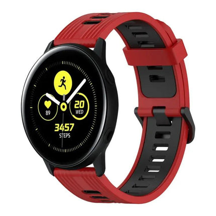 20mm Silicone Two-Tone Vertical Watch Band for Galaxy 44mm