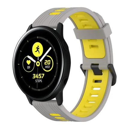 20mm Silicone Two-Tone Vertical Watch Band for Galaxy 44mm