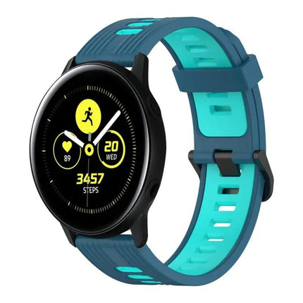20mm Silicone Two-Tone Vertical Watch Band for Galaxy 44mm