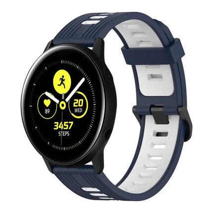 20mm Silicone Two-Tone Vertical Watch Band for Galaxy 44mm