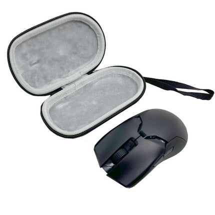 Portable Protective Case for Razer Viper Ultimate Mouse - zippered travel hard shell with wrist strap and plush interior protecting wireless mouse