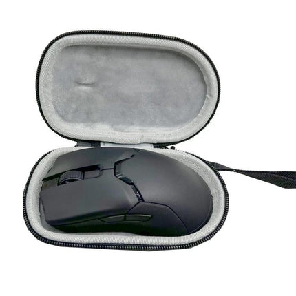 Portable Protective Case for Razer Viper Ultimate Mouse with black Razer Viper Ultimate inside, zippered travel carrying case for gaming