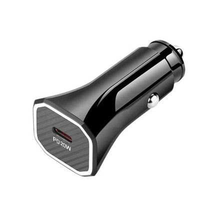 TE-P2 20W Type-C Car Charger For On-The-Go Charging compact black PD 3.0 USB-C car adapter for iPhone iPad Samsung Huawei Xiaomi