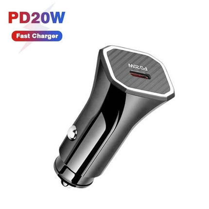 TE-P2 20W Type-C Car Charger For On-The-Go Charging compact PD 3.0 USB-C car charger for iPhone iPad Samsung Huawei Xiaomi