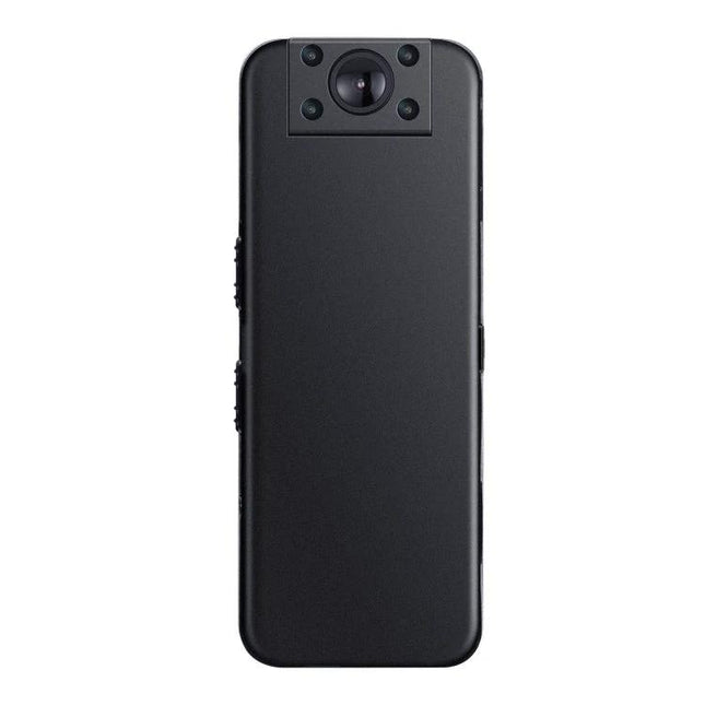 Clip-On Pen Camera for Daily Activities and Travel compact black clip-on pen camera showing front lens and motion sensors, ideal for hiking and meetings
