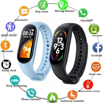 Essential Smart Watch for Monitoring Health in Daily Life - Bluetooth fitness tracker showing heart rate, step count, sleep and blood pressure monitoring