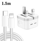 UK Plug + 1.5m 8 Pin Cable