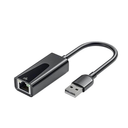 USB-C Ethernet Adapter for Reliable Wired Internet Connections plugged into laptop USB-C port for stable wired network