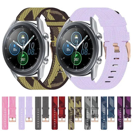 22mm Nylon Woven Watch Band Quick Release Compatible Samsung