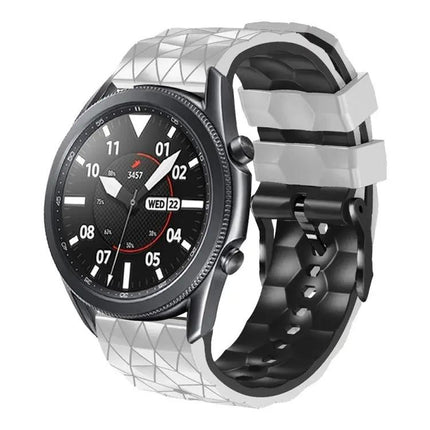 22mm Soccer Two-Tone Silicone Strap For Galaxy Watch 45/46mm
