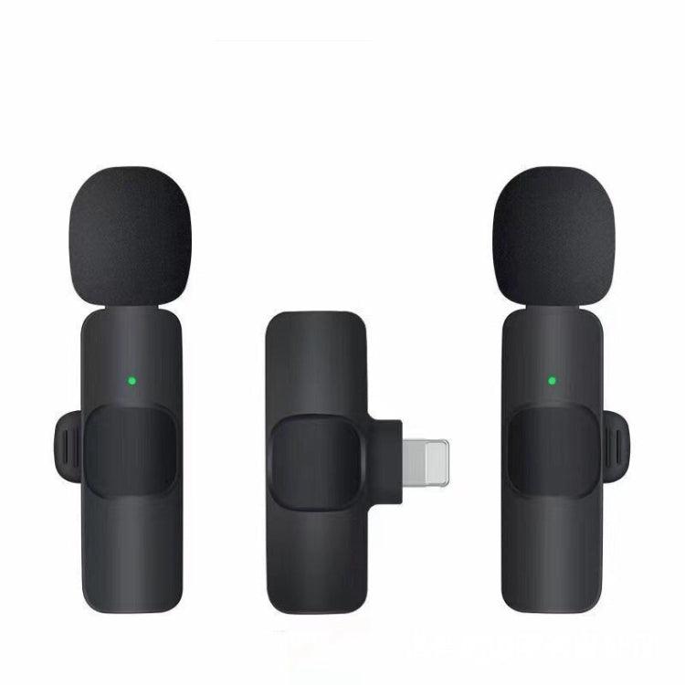 K9 Wireless Mini Lavalier Microphone with Noise Cancellation for 8-Pin Devices - Plug & Play 2-in-1 Solution