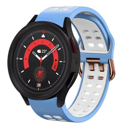 20mm Breathable Two-Color Silicone Band Samsung Watch 5 44mm