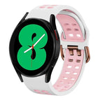 For Samsung Galaxy Watch 4 44mm / White+Pink