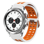 For Samsung Galaxy Watch 4 Classic 42mm / White+Orange