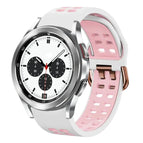 For Samsung Galaxy Watch 4 Classic 42mm / White+Pink