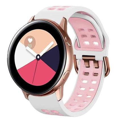 20mm Silicone Two-Tone Watch Band Fits Galaxy Watch Active2