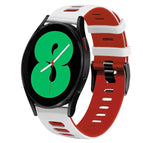 For Samsung Galaxy Watch 4 44mm / White+Red
