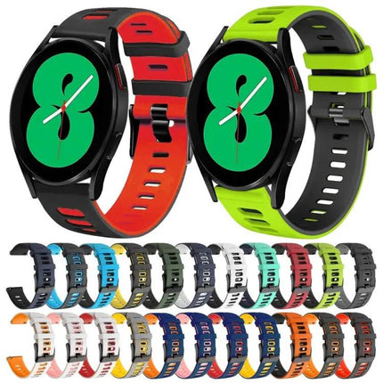20mm Two-Color Silicone Watch Band For Galaxy Watch 4 44mm